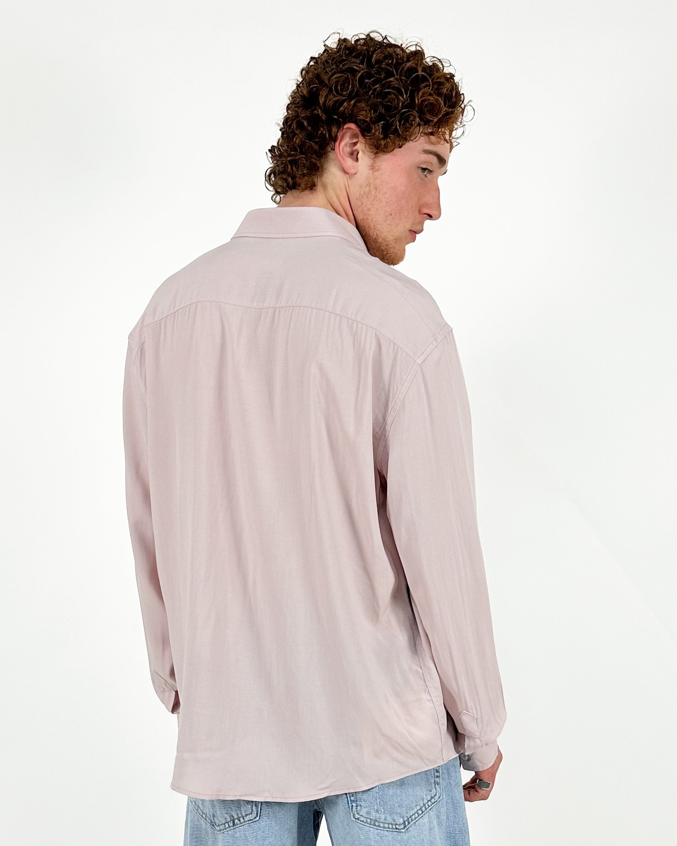 CAMICIA OVER IN VISCOSA - ROSA ANTICO