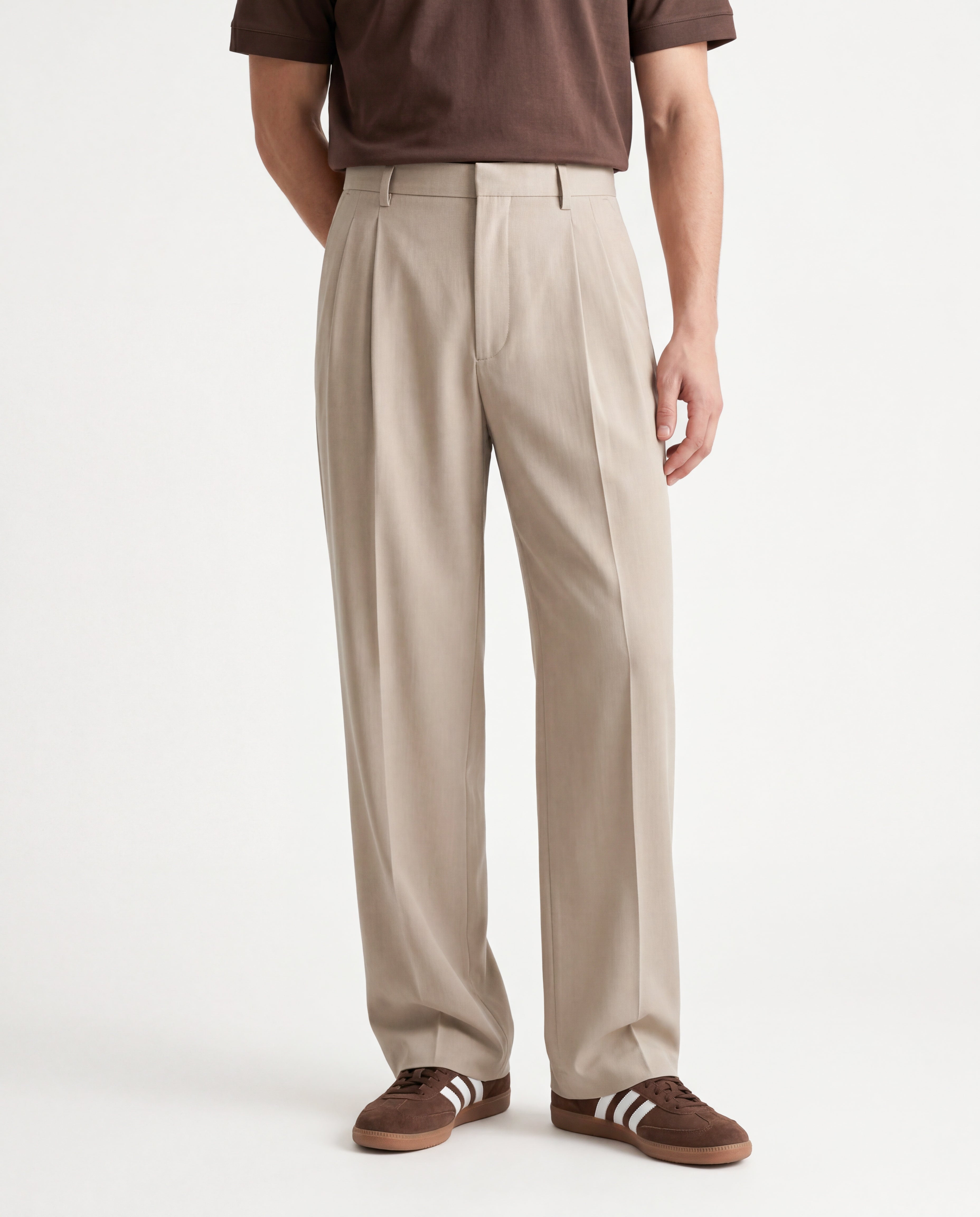 PANTALONE WIDE PENCE SABBIA