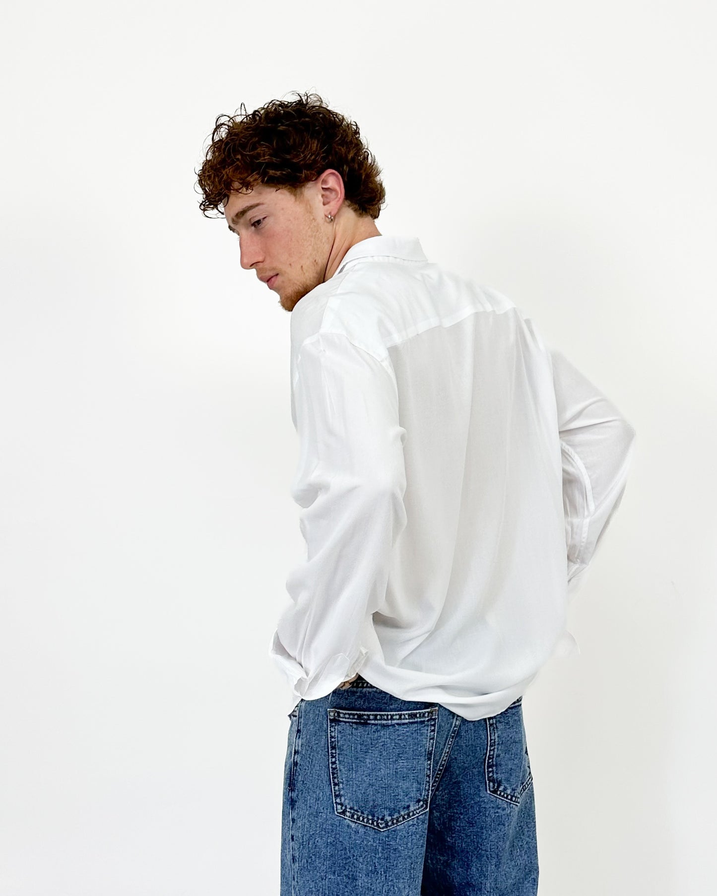 CAMICIA OVER IN VISCOSA - BIANCO