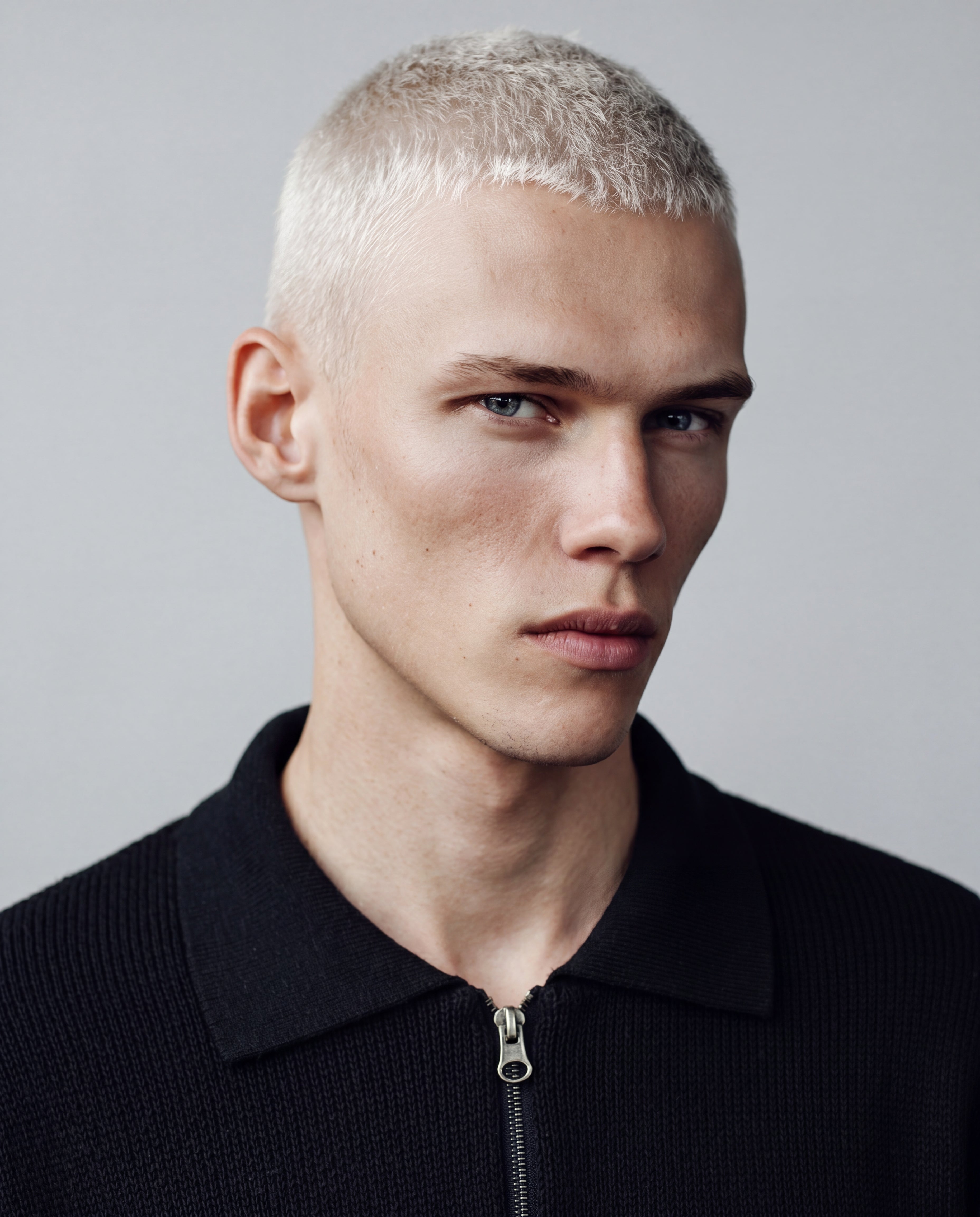 POLO IN MAGLIA ZIP OVERSIZE - NERO