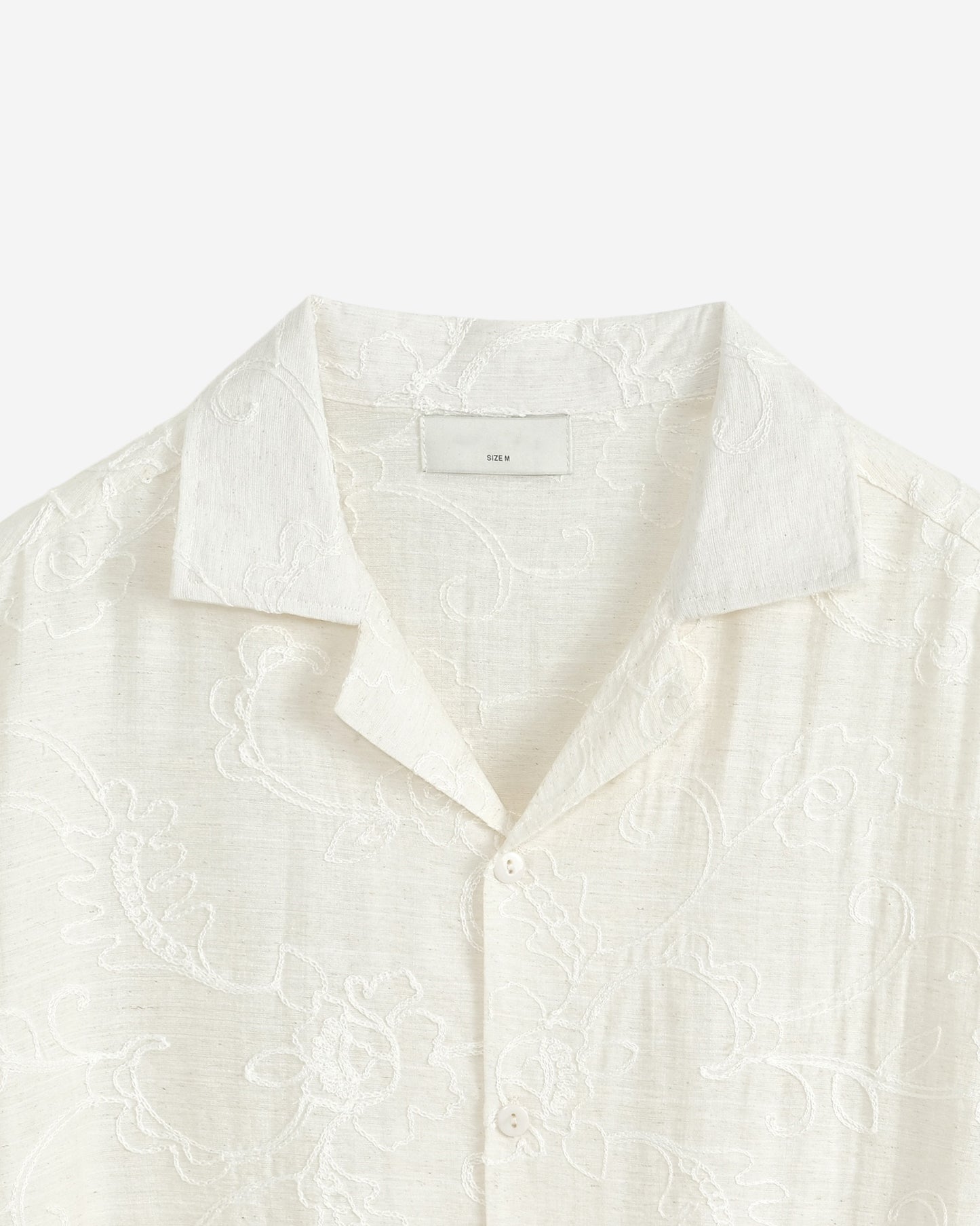 CAMICIA RICAMATA MISTO COTONE LINO