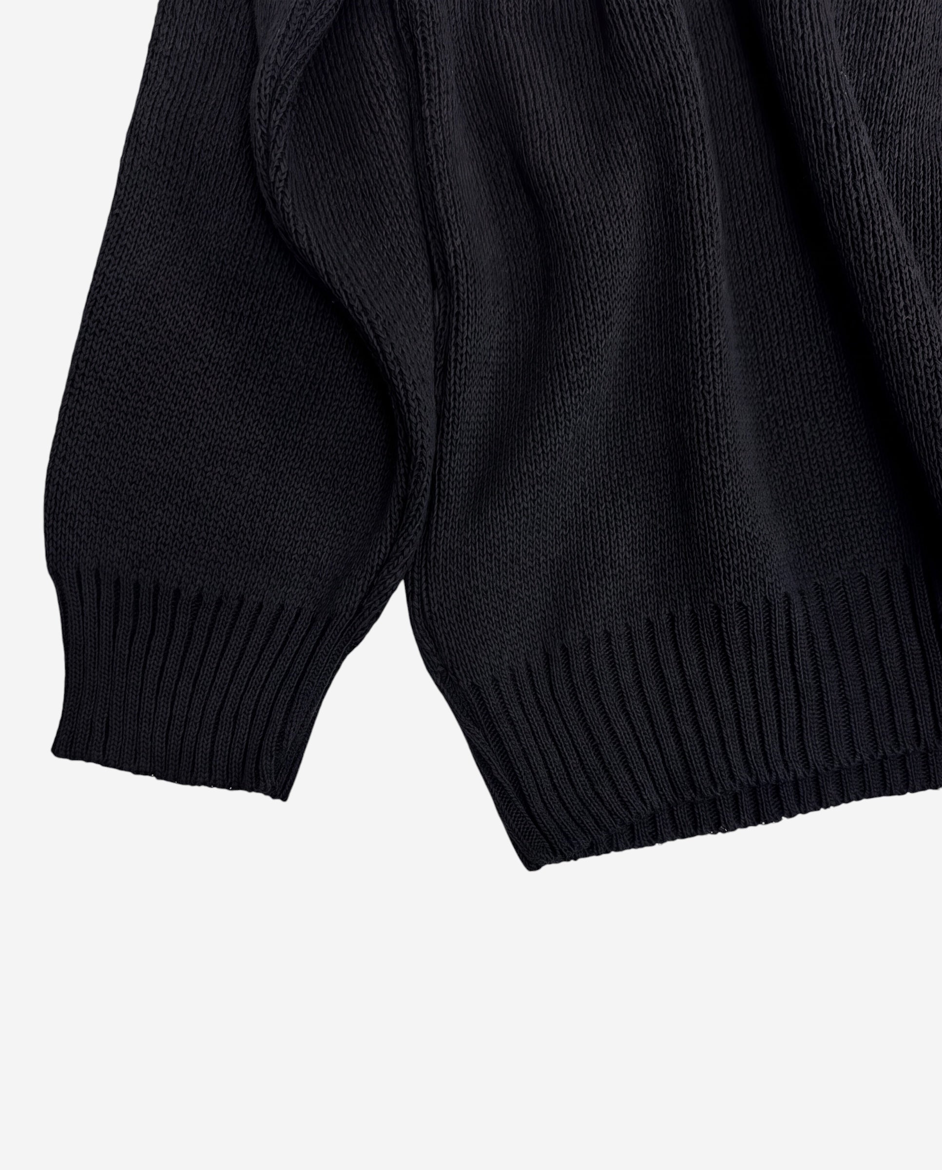 POLO IN MAGLIA ZIP OVERSIZE - NERO