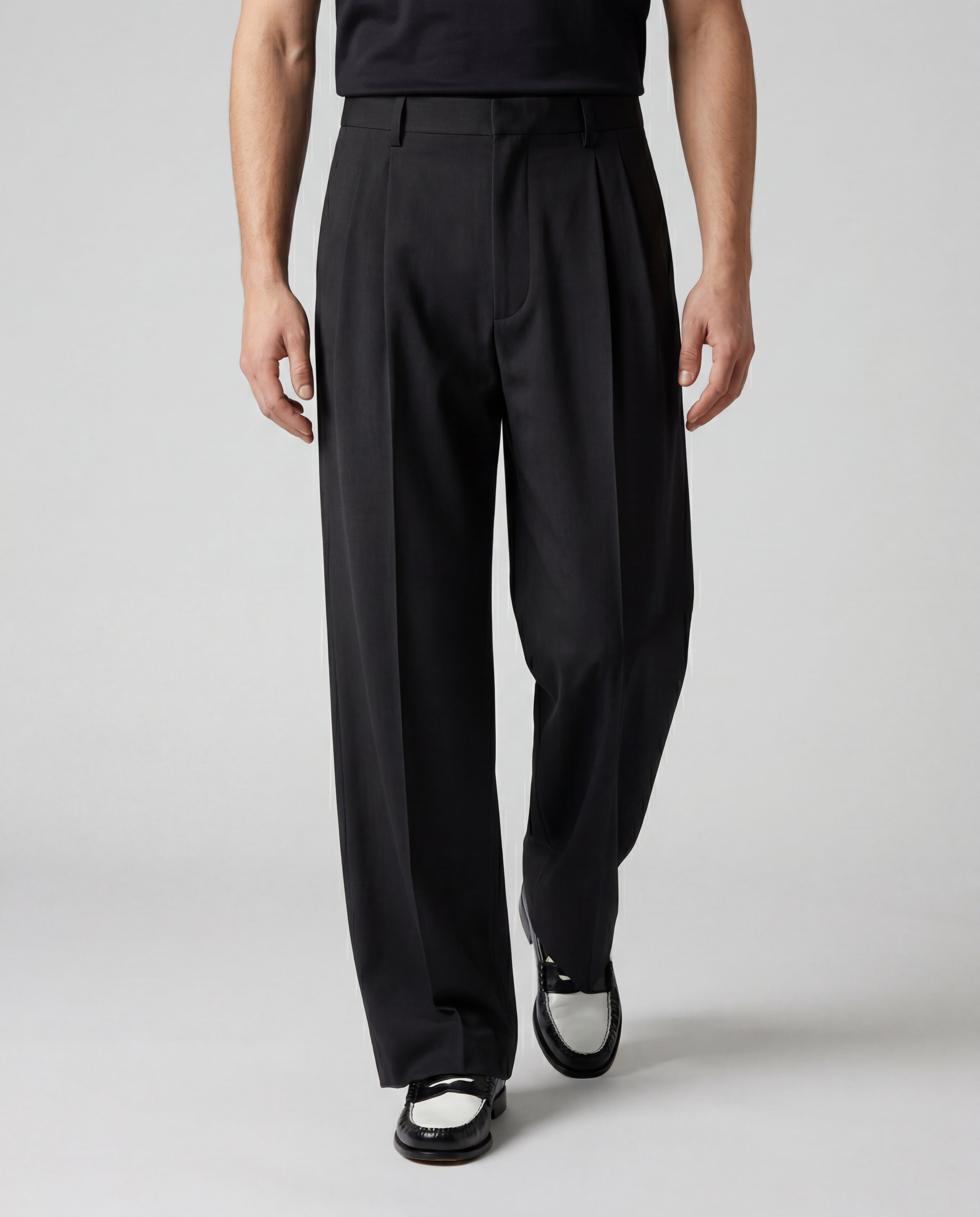 PANTALONE WIDE PENCE - NERO