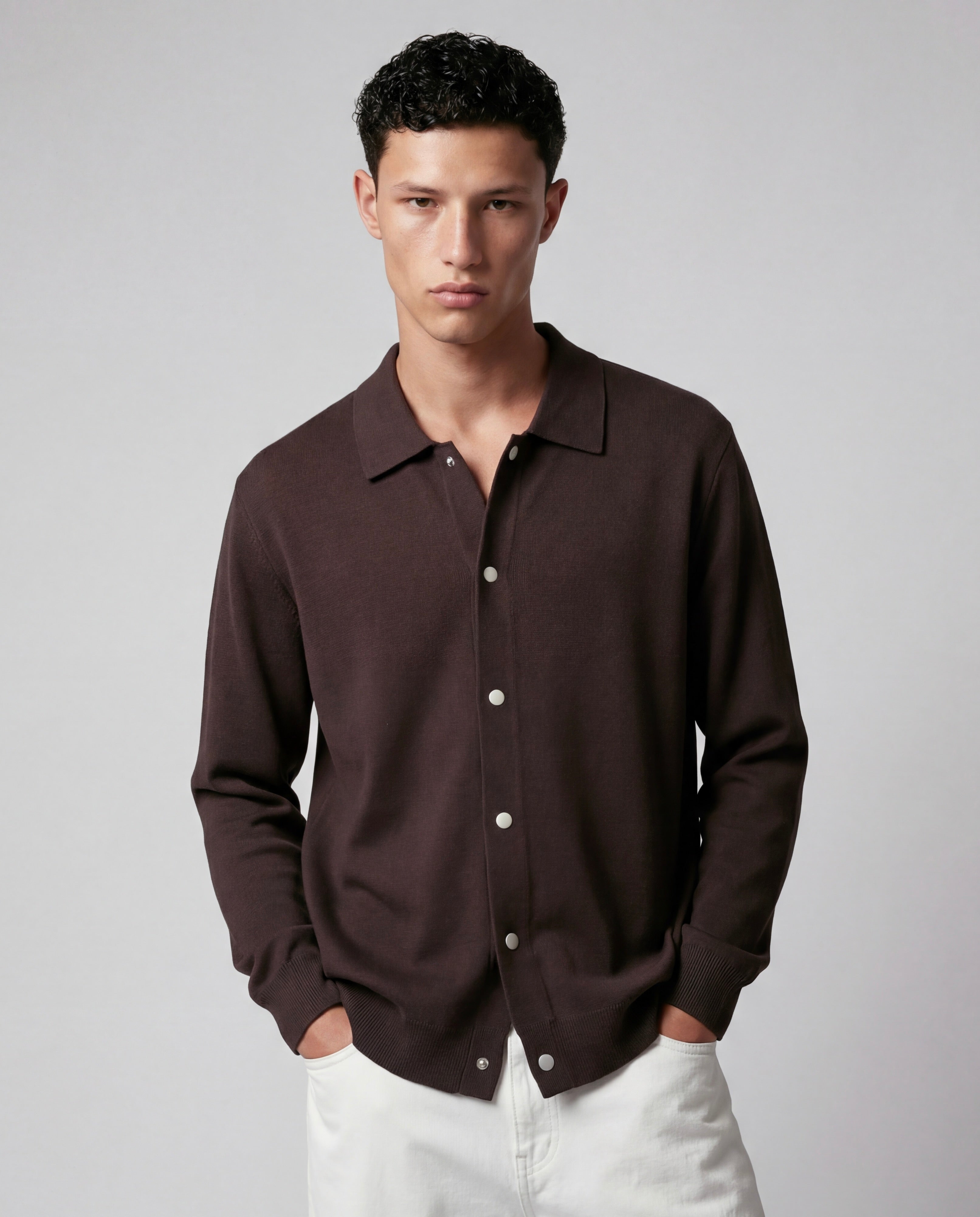 CARDIGAN STRUTTURATO - MARRONE