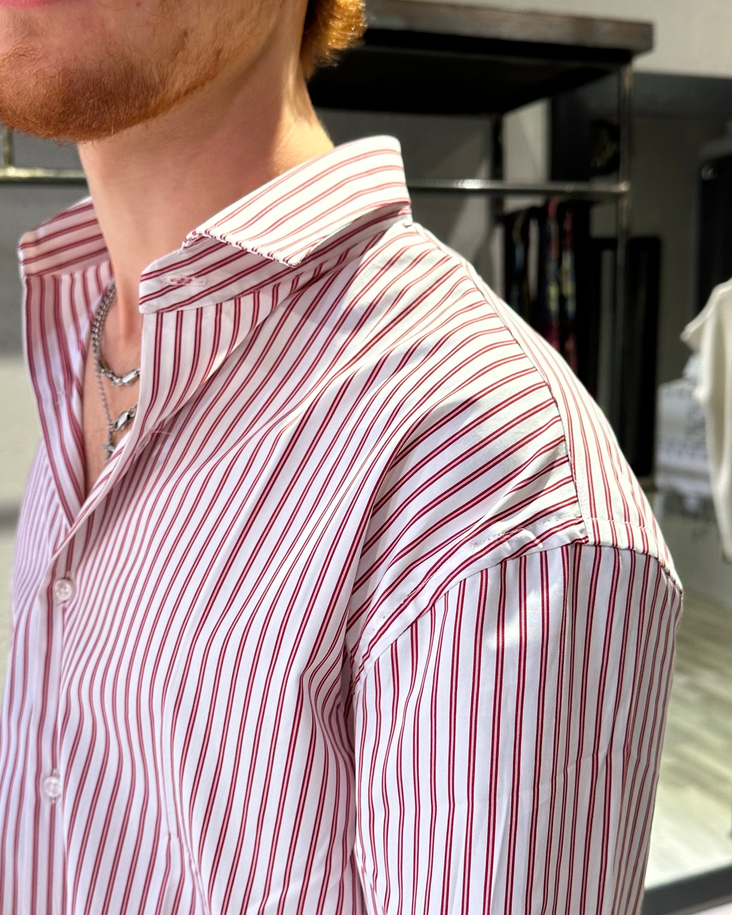 CAMICIA OVER RIGATA
