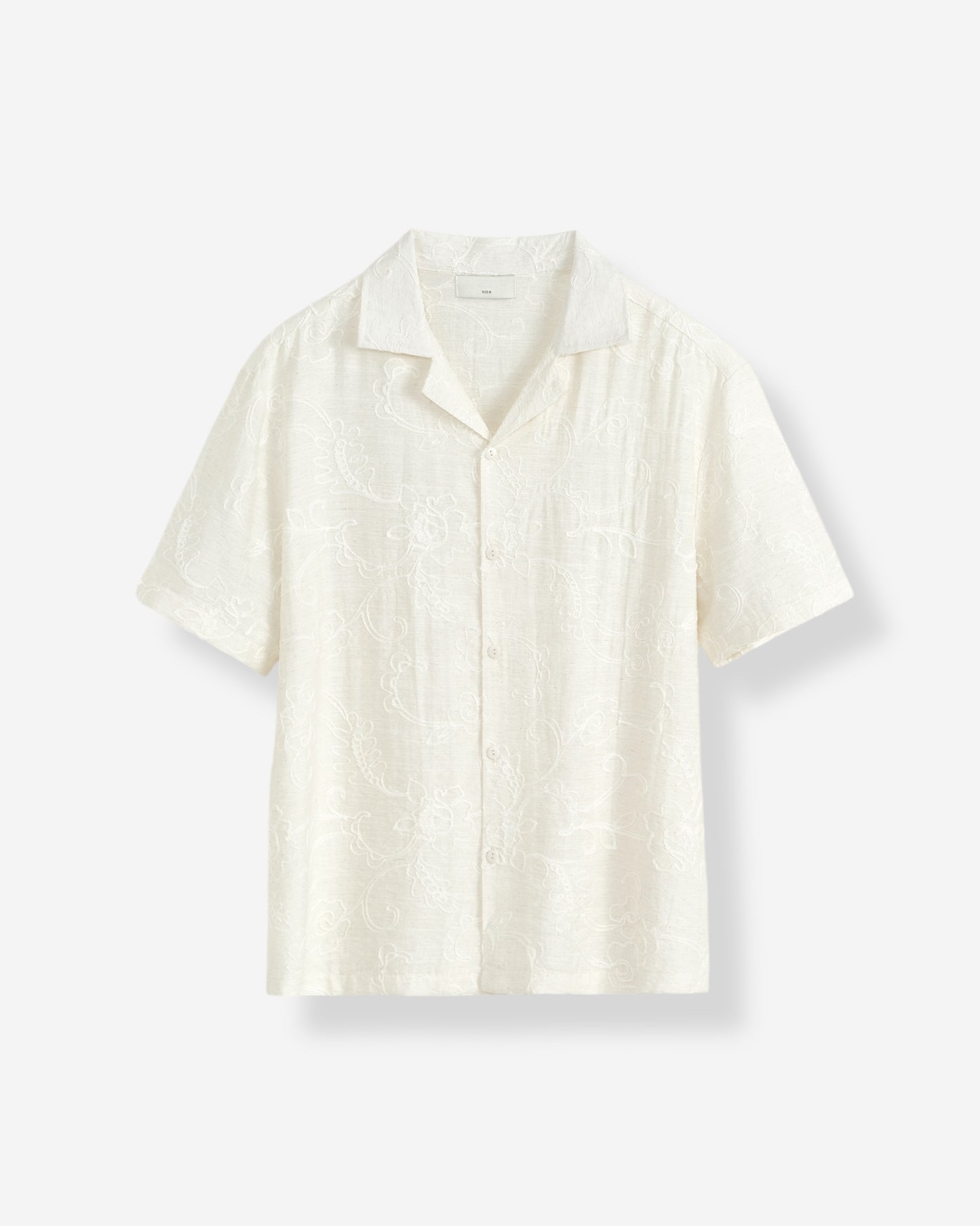 CAMICIA RICAMATA MISTO COTONE LINO