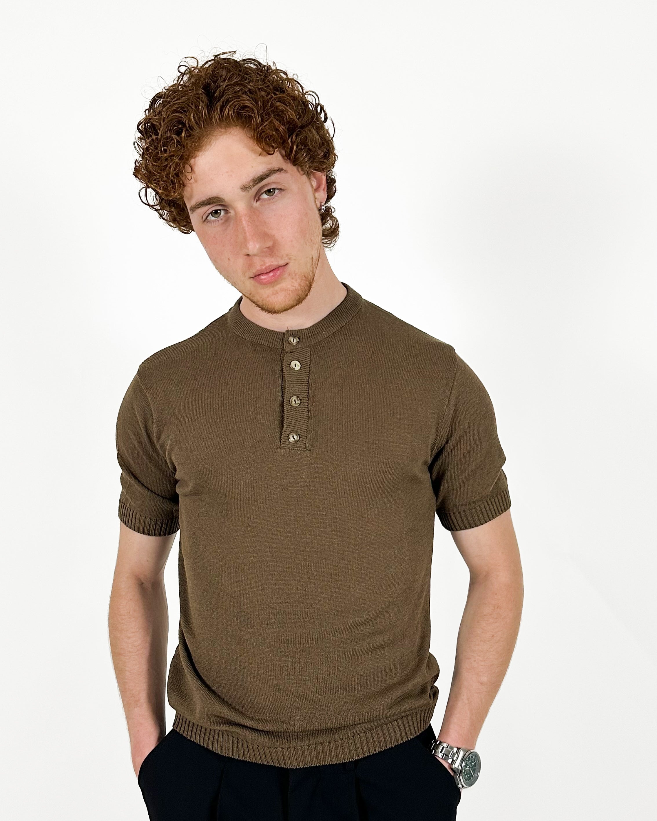 MAGLIA SERAFINO IN MAGLIA - MARRONE