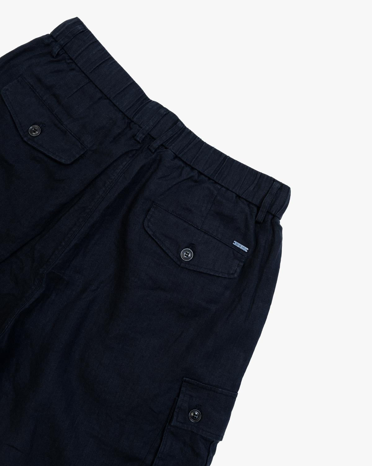 BERMUDA CARGO IN LINO - BLU