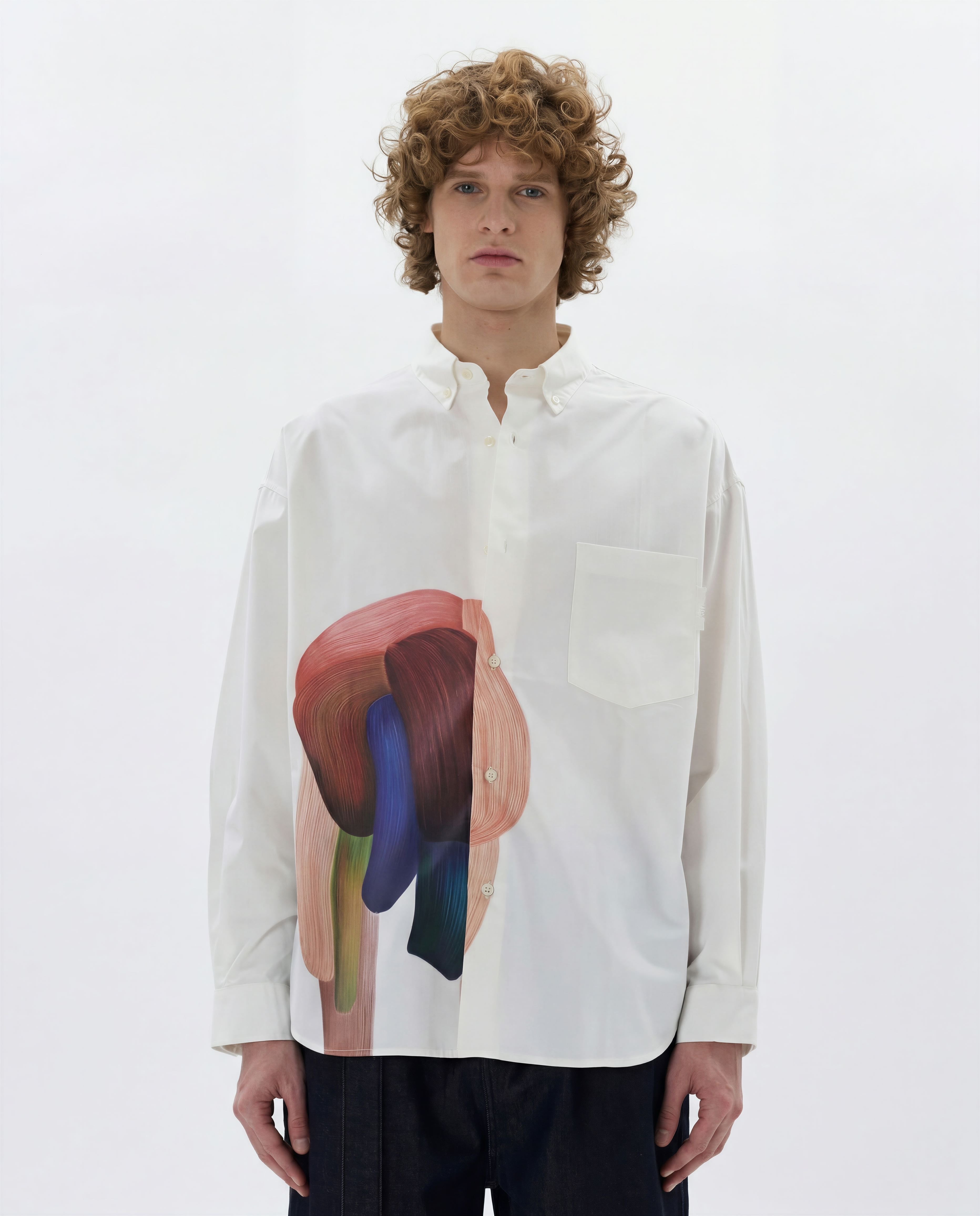 CAMICIA OVERSIZE CON STAMPA ARTISTICA