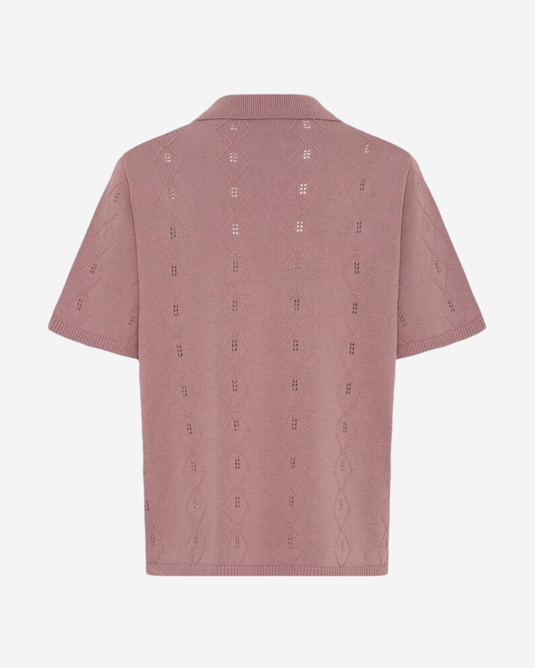 POLO IN MAGLIA TRAFORATA - ROSA ANTICO