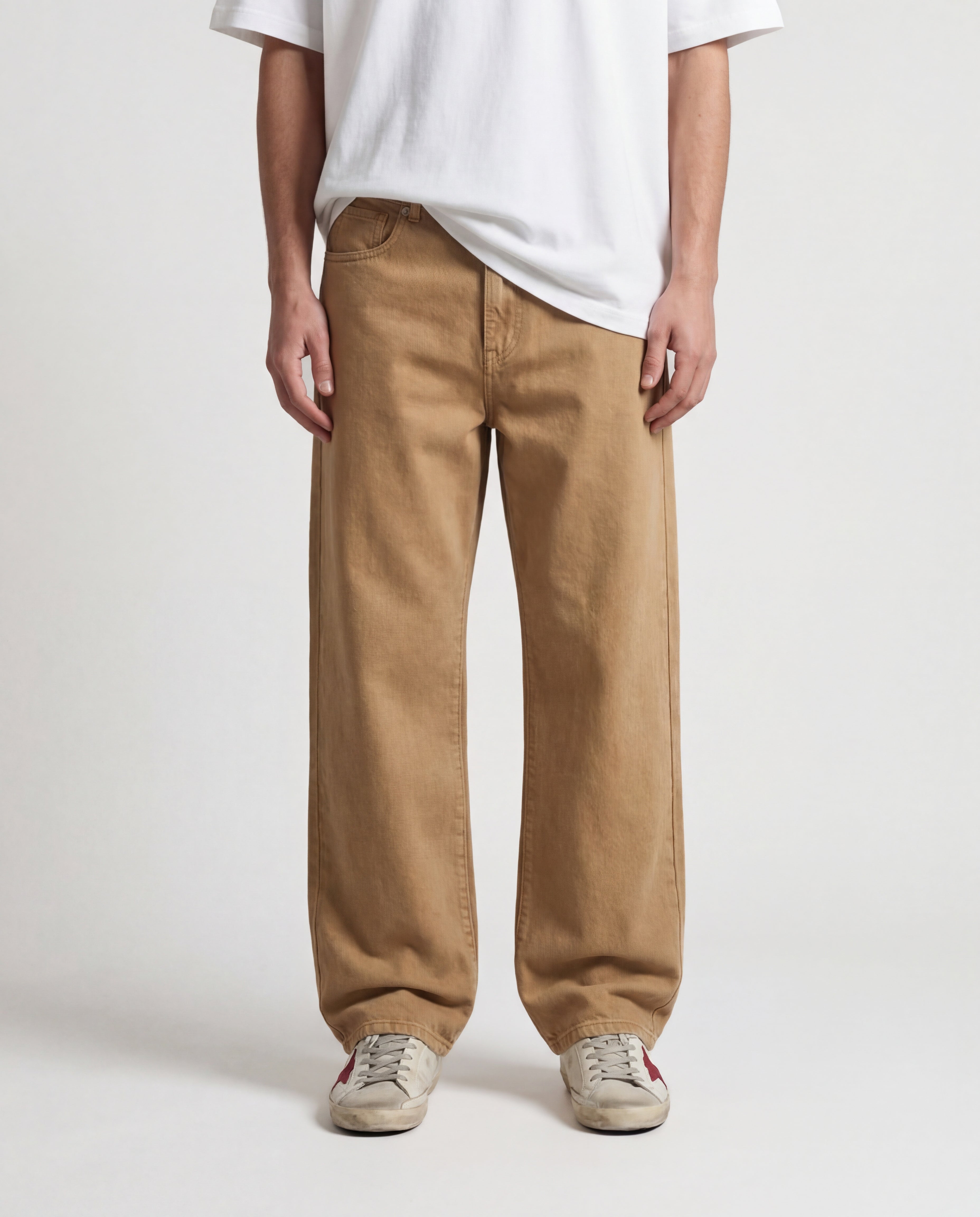 JEANS WIDE FIT - CAMEL