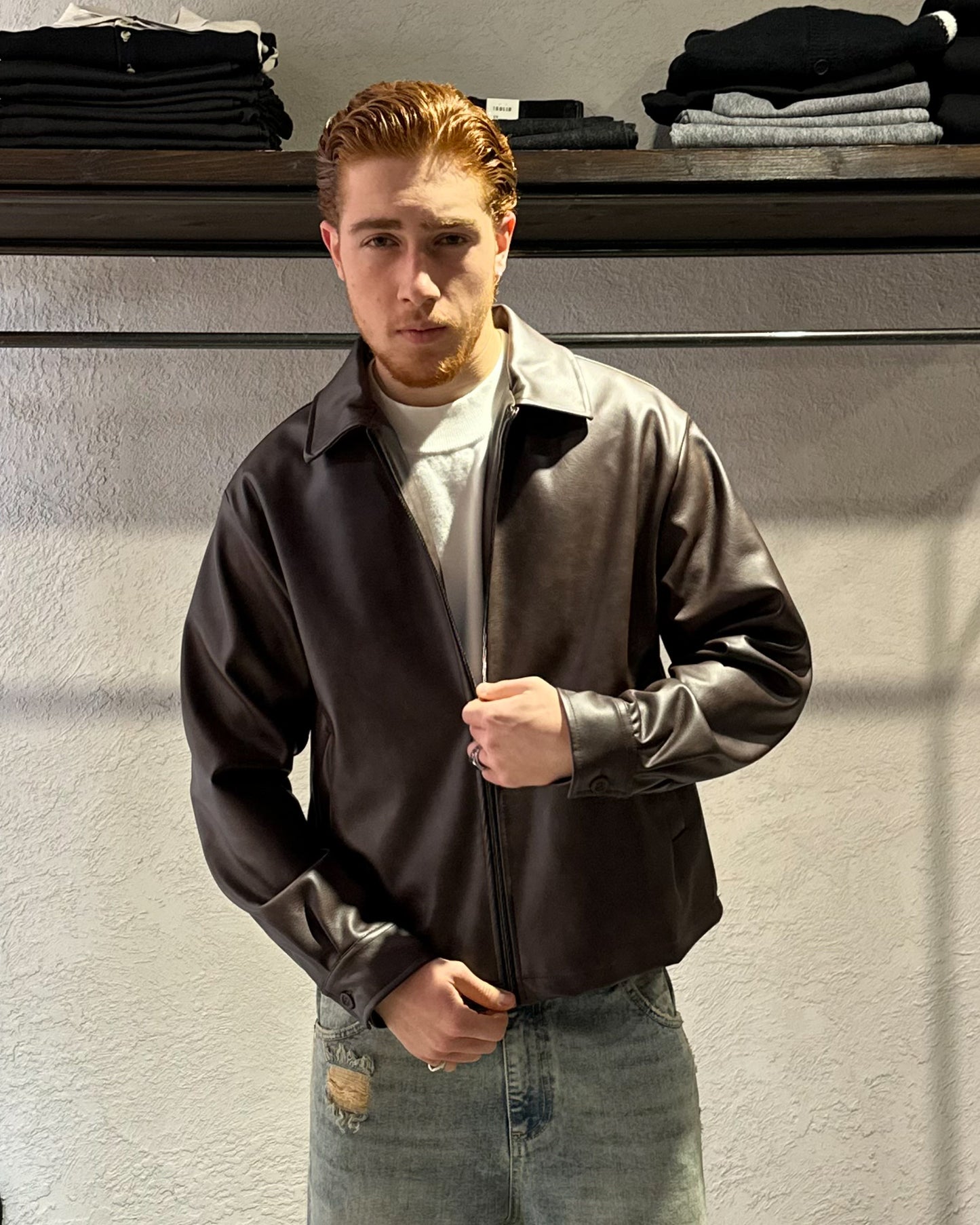 GIACCA MARRONE IN ECOPELLE