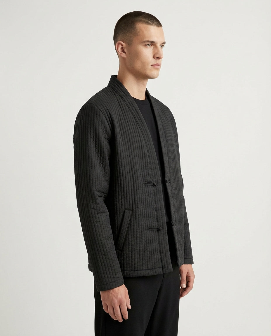 GIACCA KIMONO NERA MINIMAL