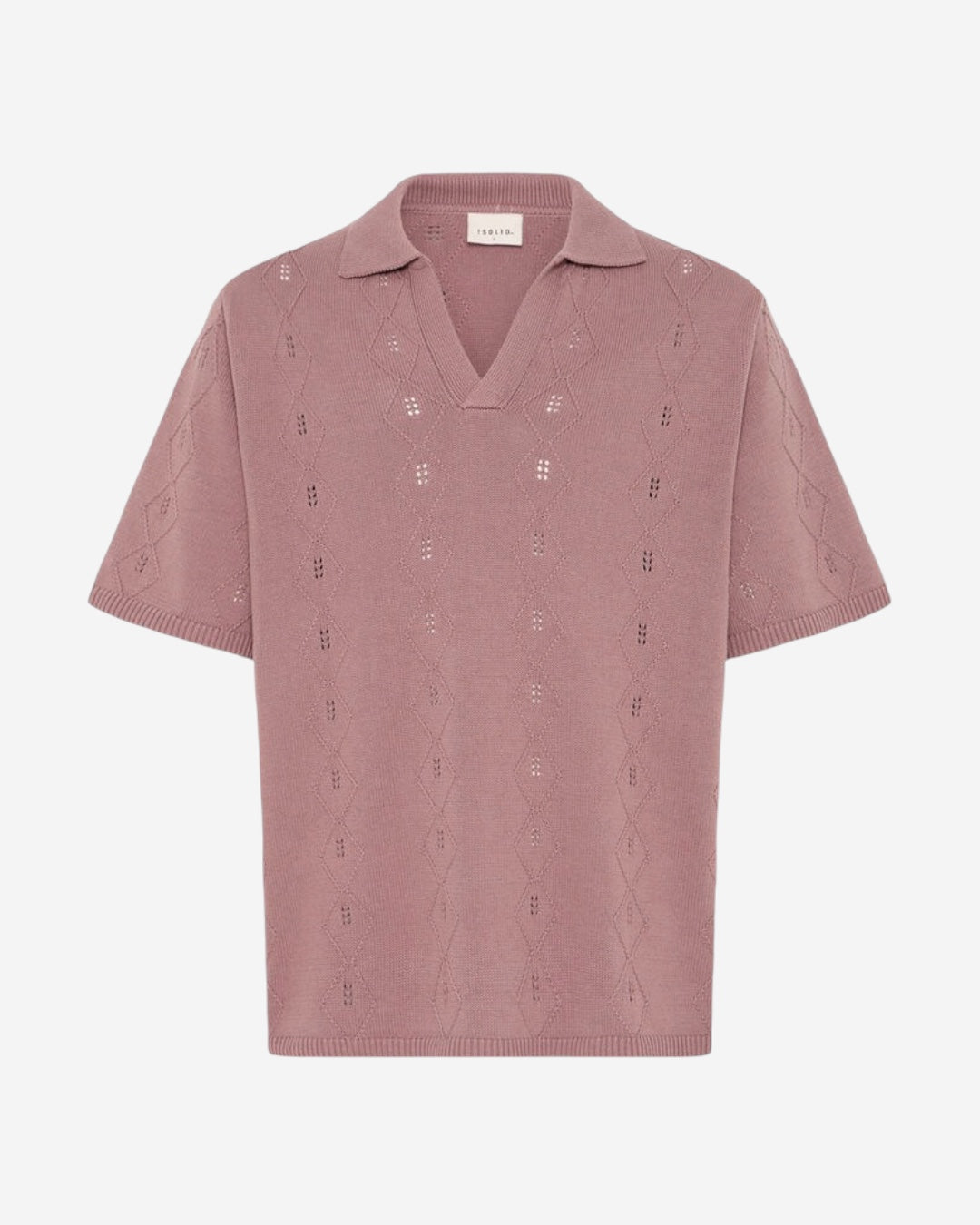 POLO IN MAGLIA TRAFORATA - ROSA ANTICO
