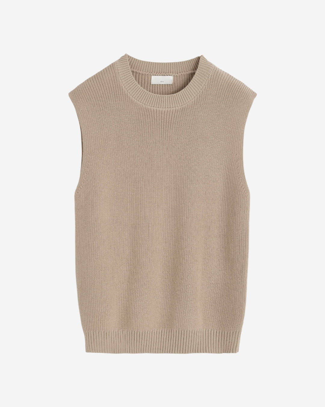 GILET IN MAGLIA A COSTA - BEIGE