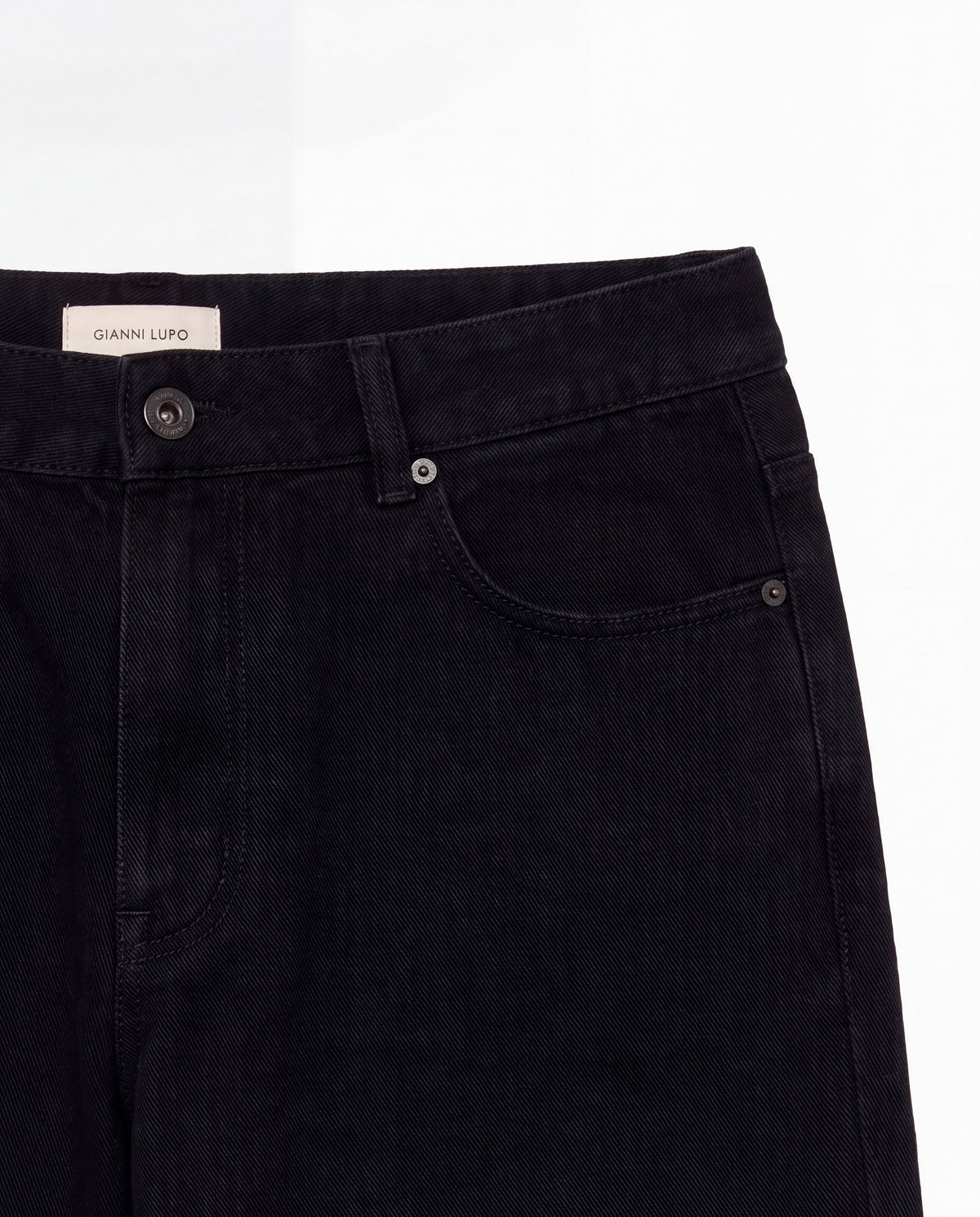 PANTALONE BAGGY COTONE JEANSATO NERO GIANNI LUPO