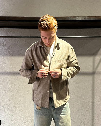 CAMICIA IN FLANELLA SPIGATA - SABBIA