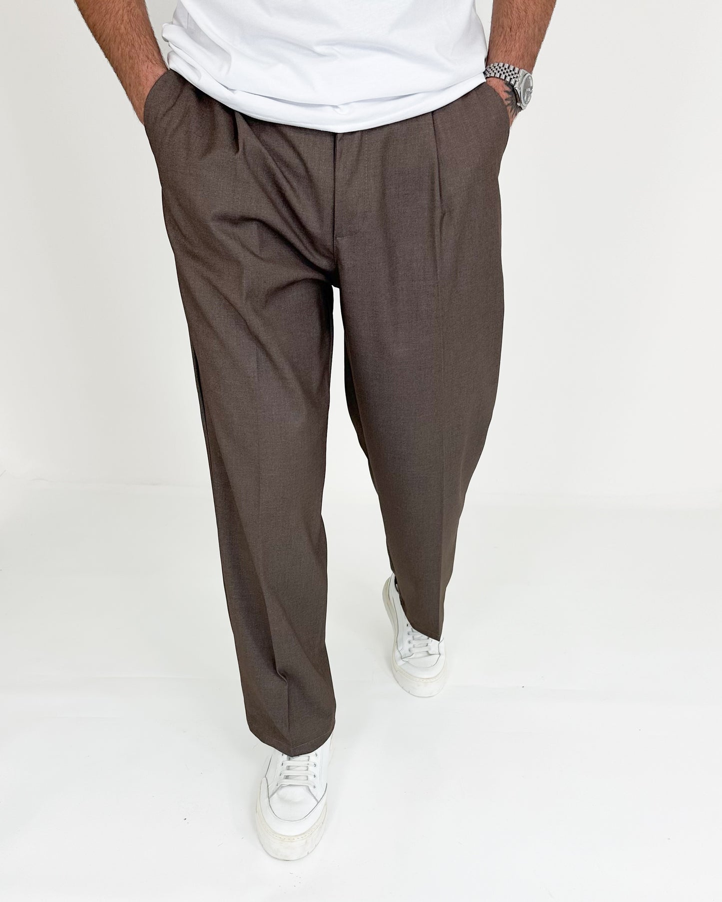 PANT AMPIO MARRONE