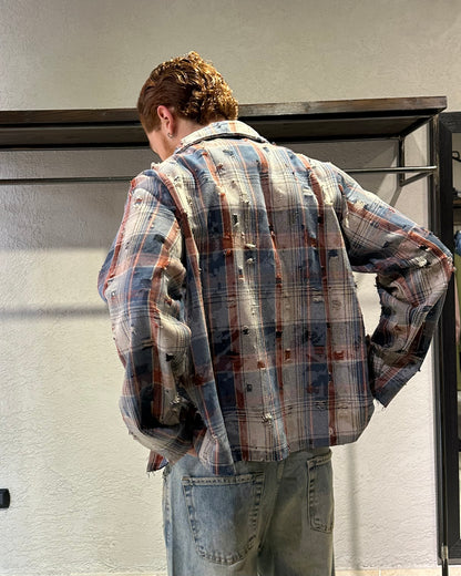 CAMICIA OVER A QUADRI BLU