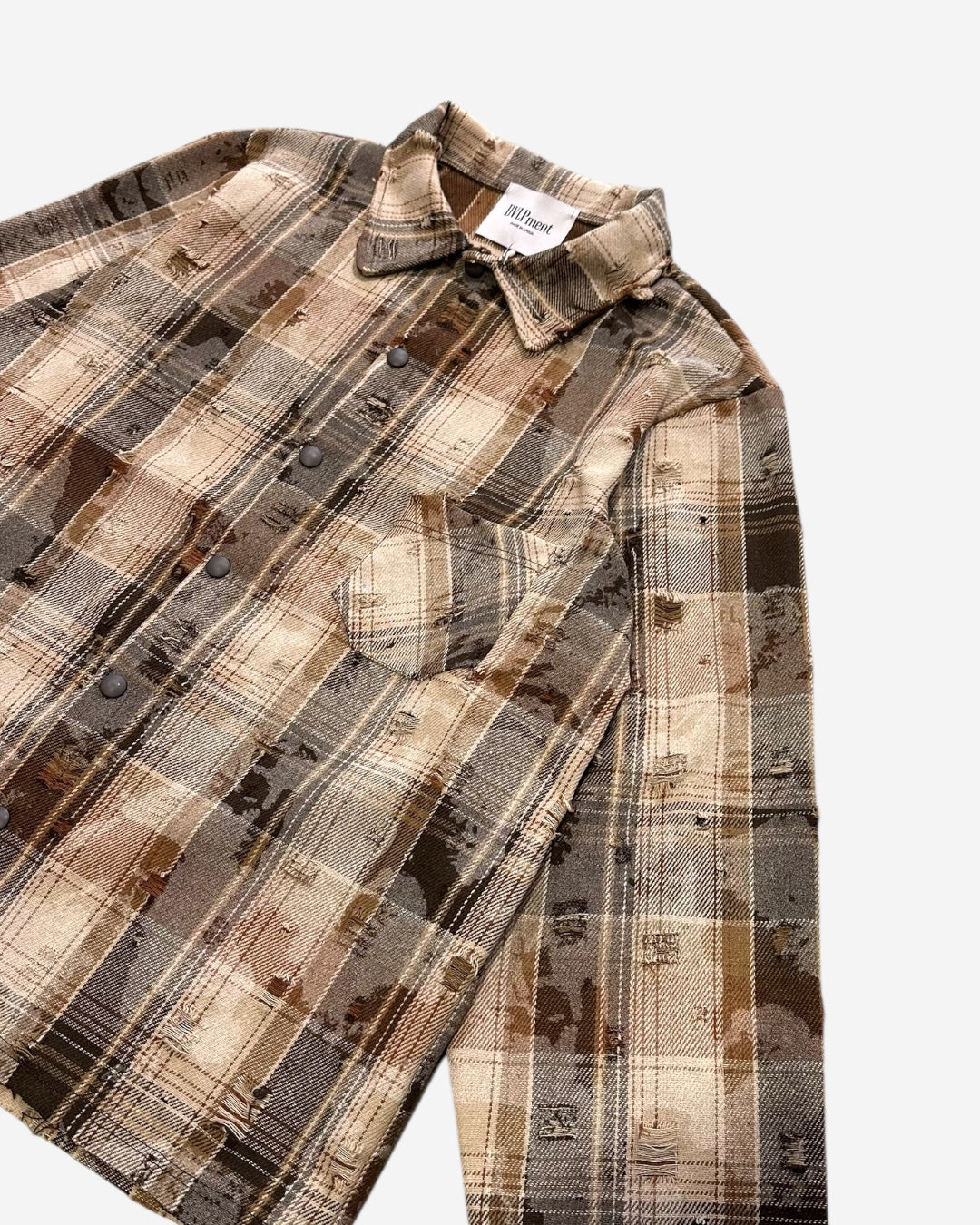 CAMICIA OVER A QUADRI MARRONE