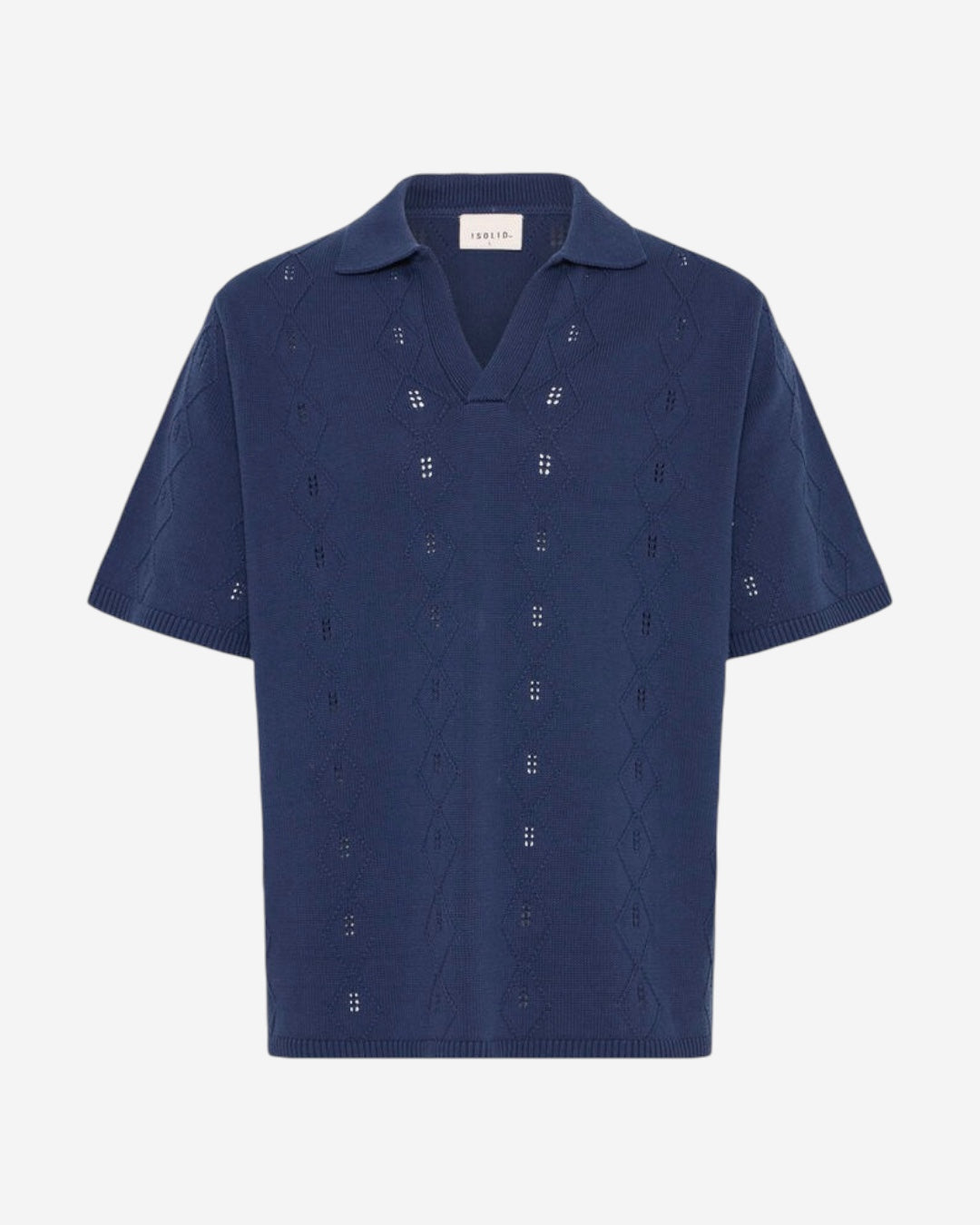 POLO IN MAGLIA TRAFORATA - BLU