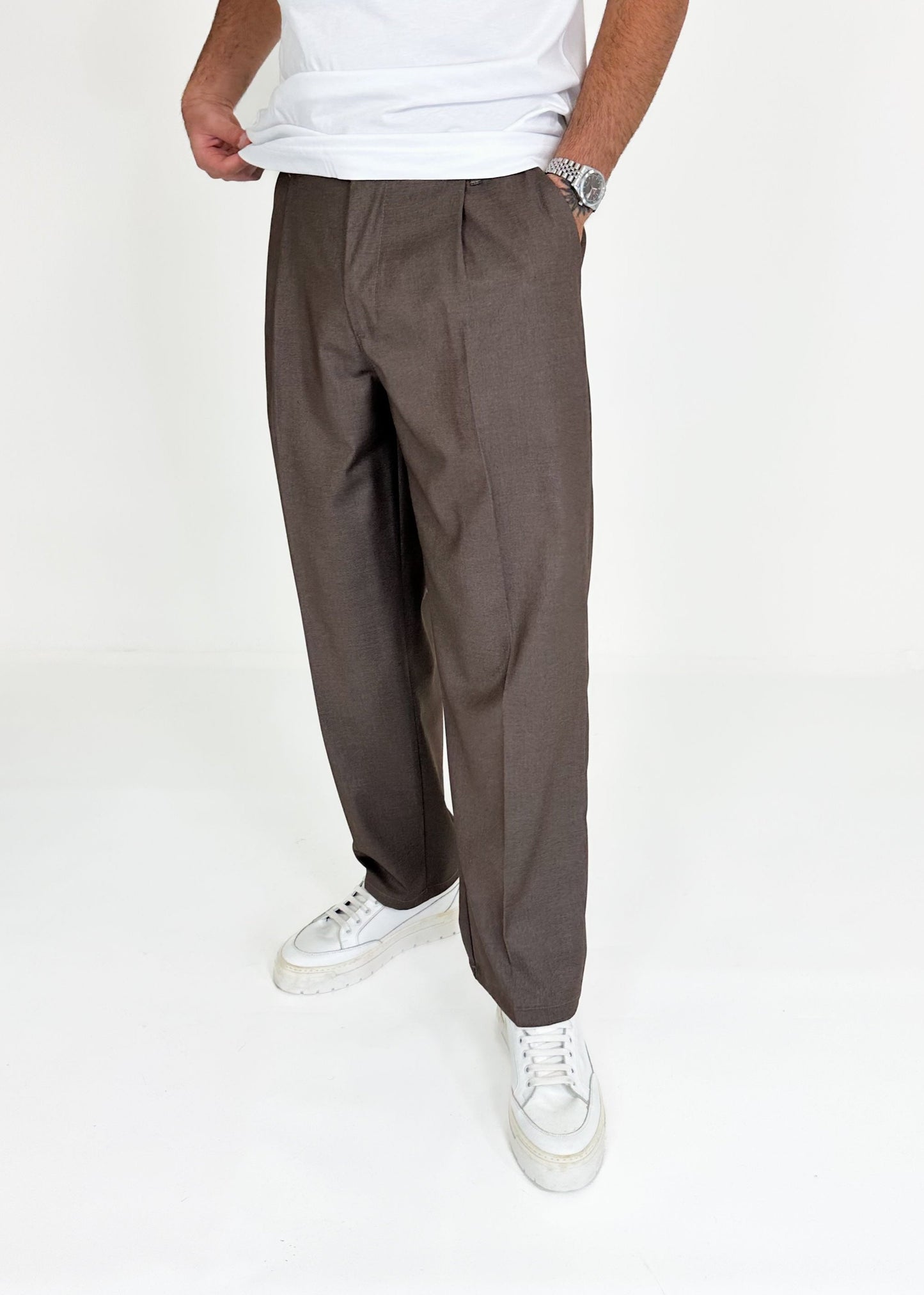 PANT AMPIO MARRONE