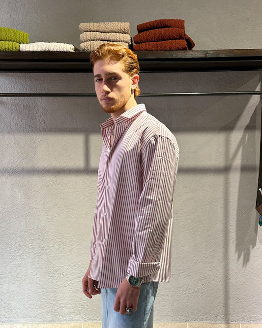 CAMICIA OVER RIGATA
