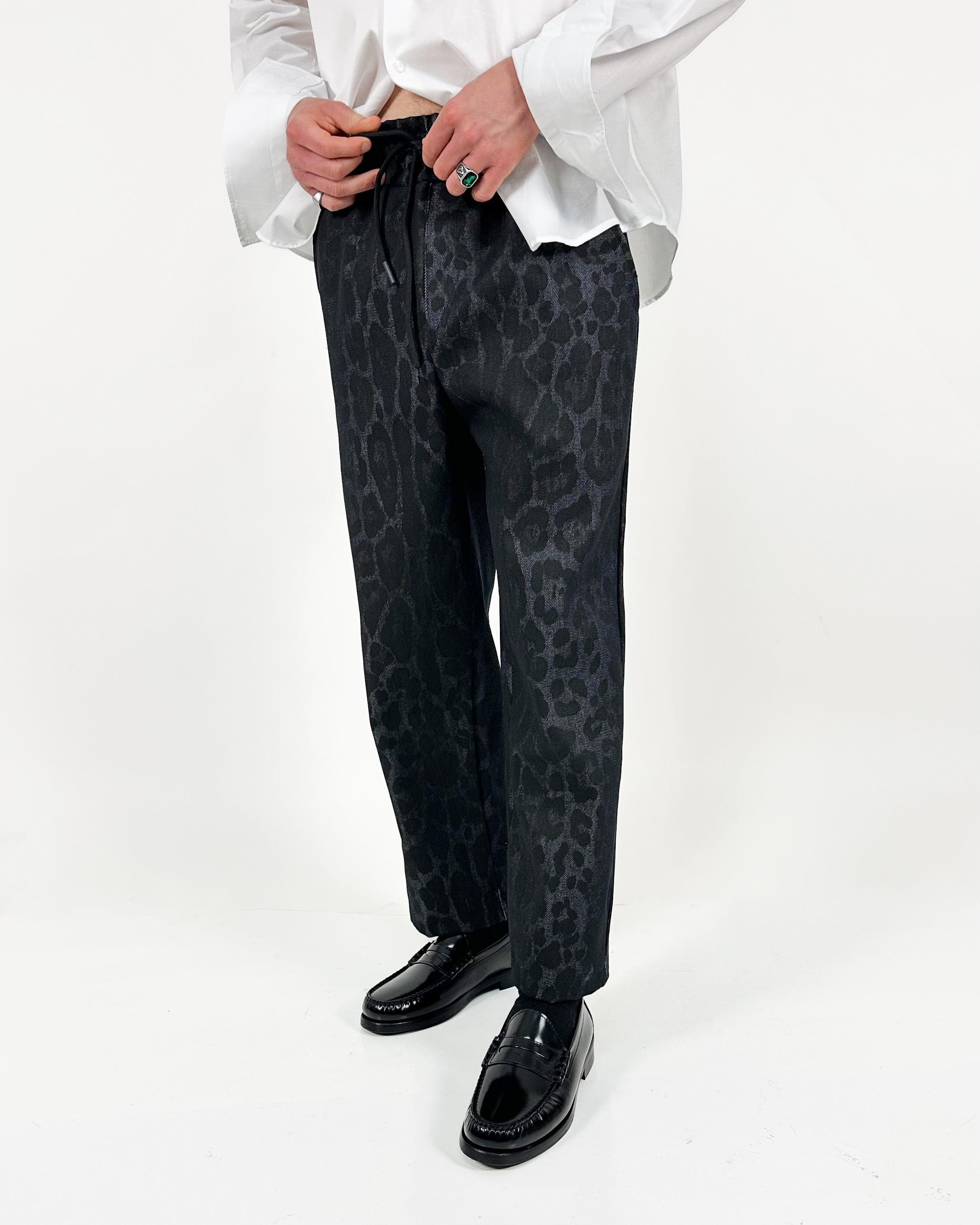PANTALACCIO DENIM ANIMALIER