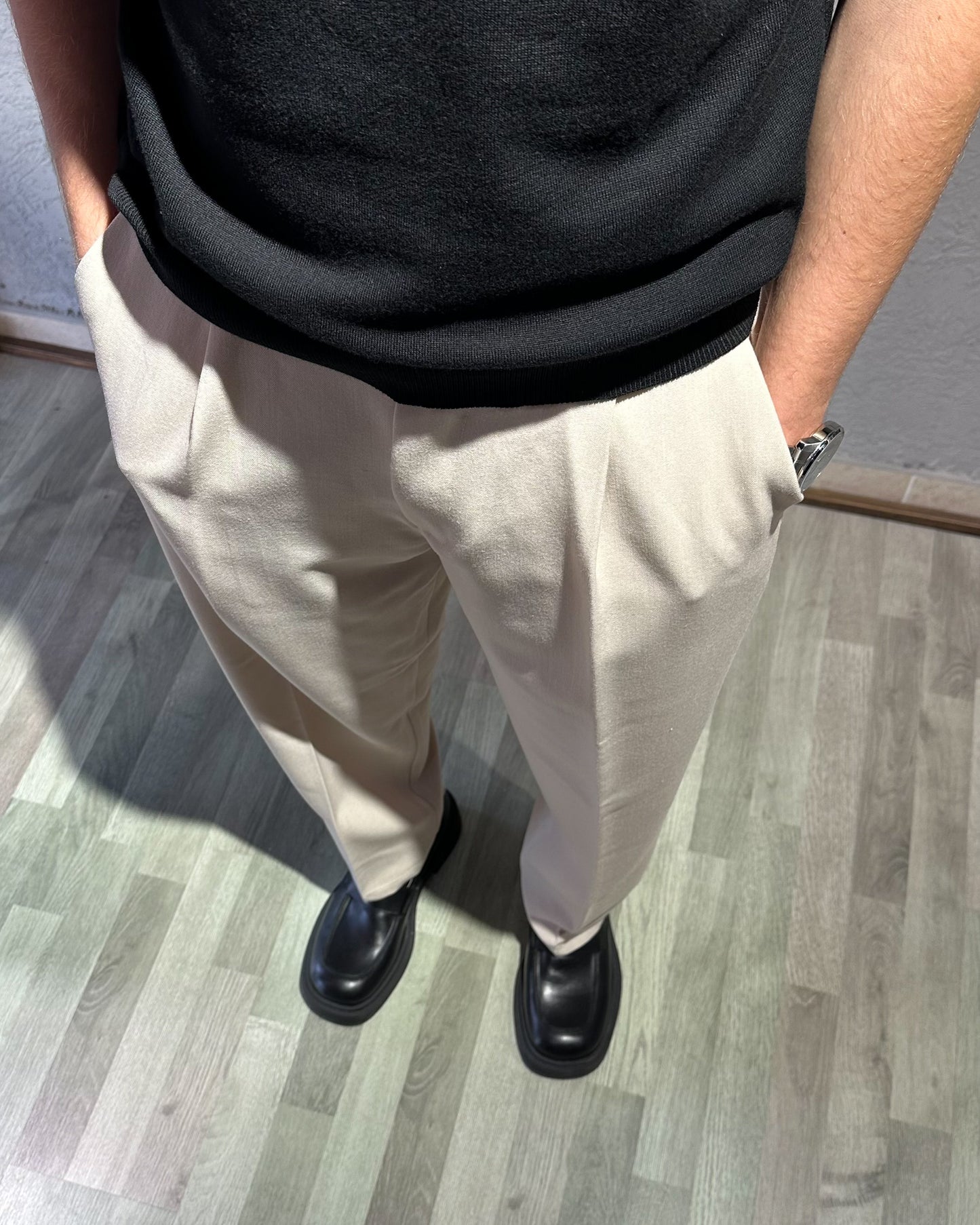 PANT AMPIO BEIGE CHIARO