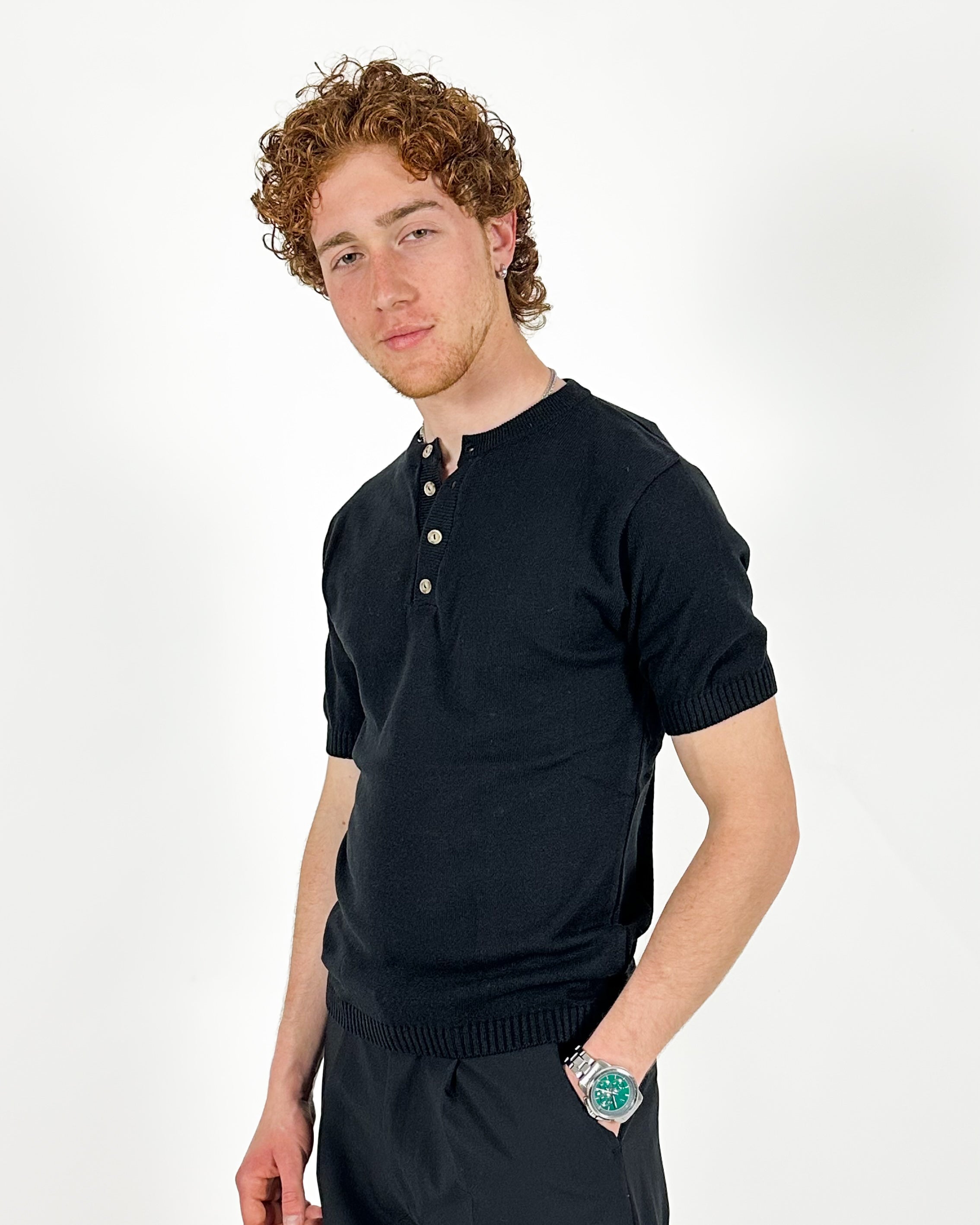 MAGLIA SERAFINO IN MAGLIA - NERO