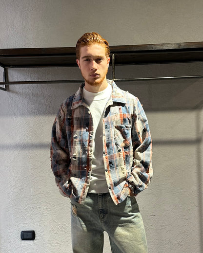 CAMICIA OVER A QUADRI BLU