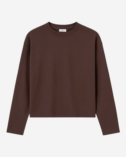 FELPA CROP - MARRONE