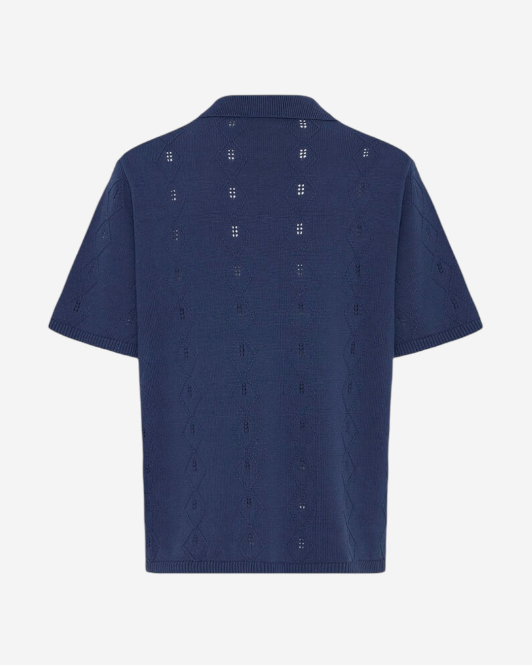 POLO IN MAGLIA TRAFORATA - BLU