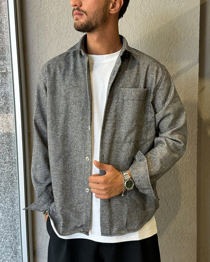 CAMICIA IN FLANELLA SPIGATA - GRIGIO