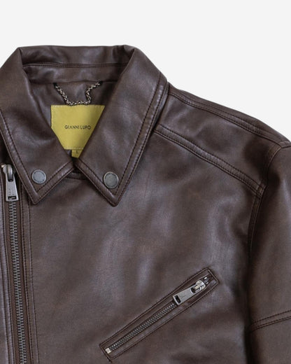 GIACCA MARRONE - STILE BIKER