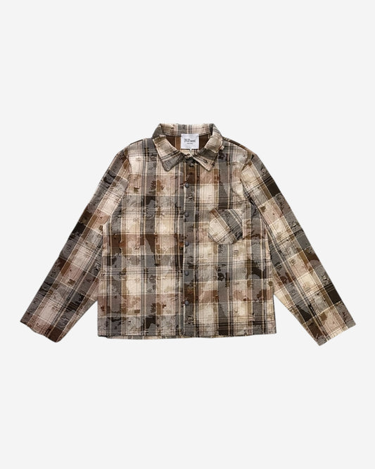 CAMICIA OVER A QUADRI MARRONE