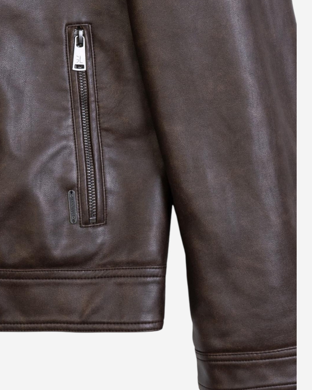 GIACCA MARRONE - STILE BIKER