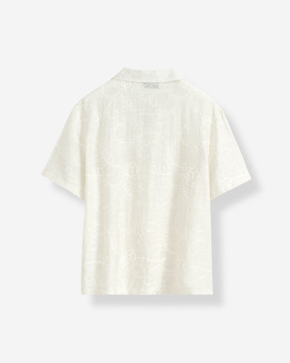 CAMICIA RICAMATA MISTO COTONE LINO