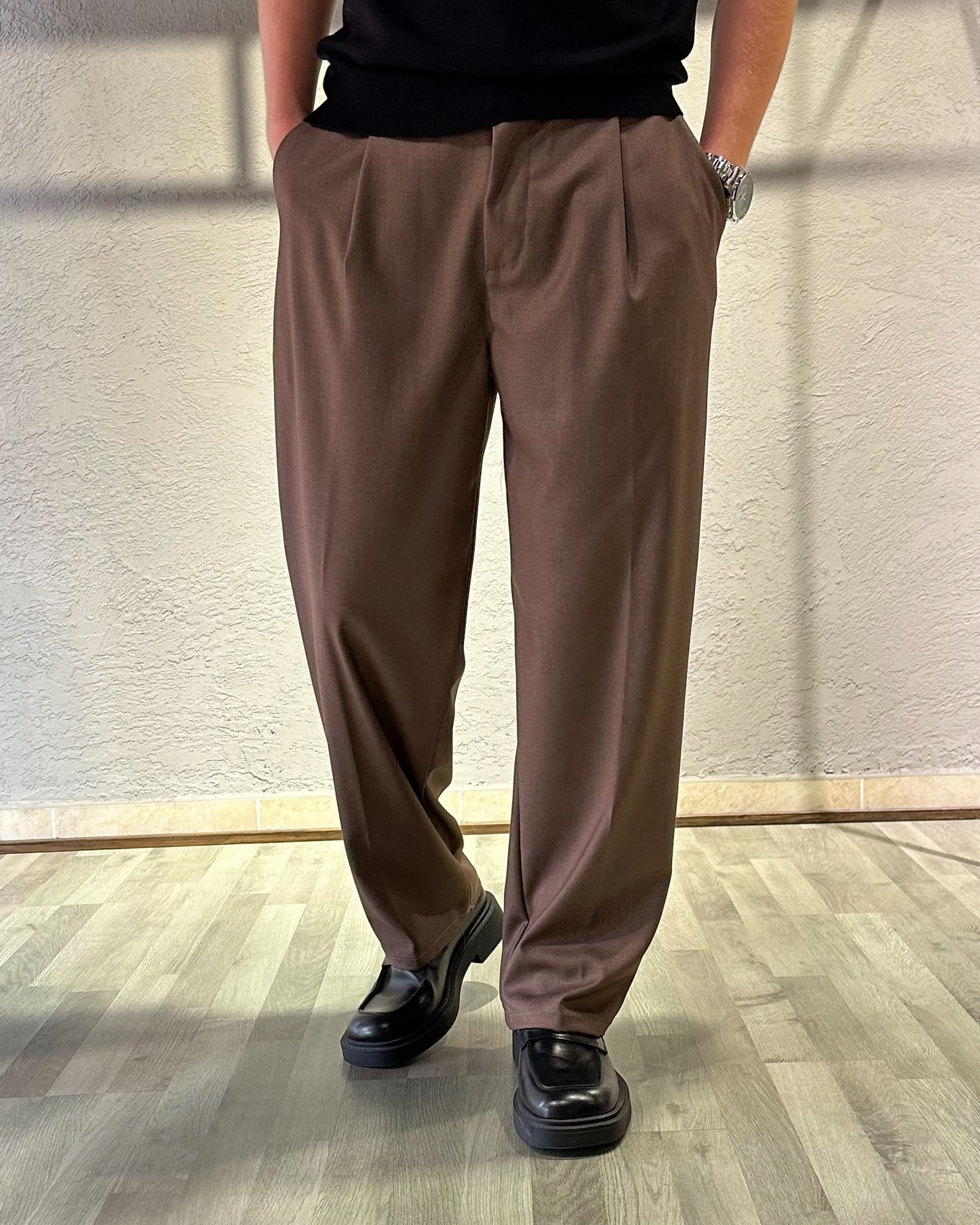 PANT AMPIO MARRONE
