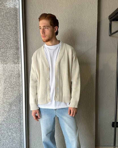 CARDIGAN CROP FIT - BEIGE CHIARO