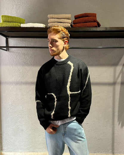 MAGLIONE OVER NERO