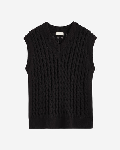 GILET IN MAGLIA INTRECCIATA