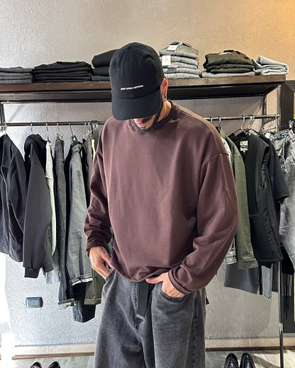 FELPA CROP - MARRONE