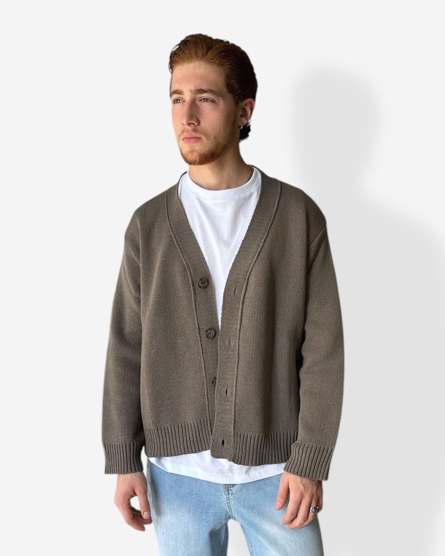 CARDIGAN CROP FIT - MARRONE TAUPE