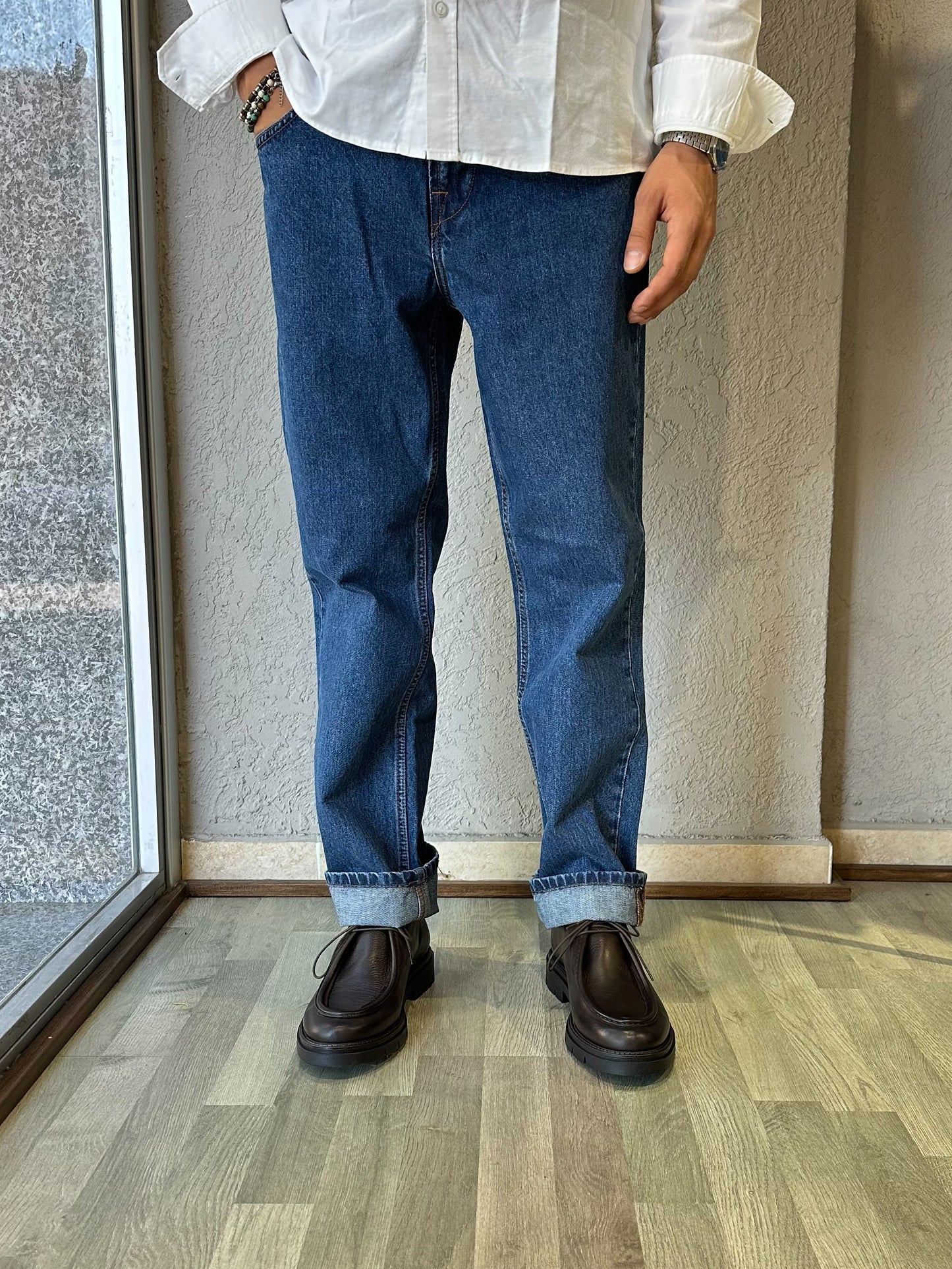 JEANS REGULAR FIT IN DENIM BLUE