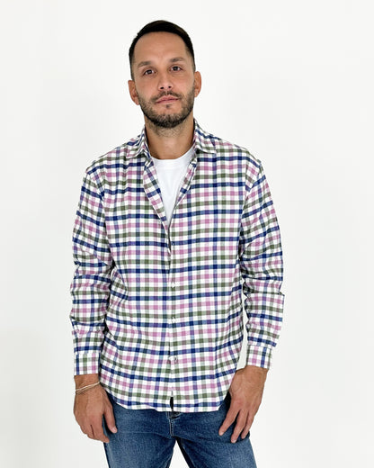 CAMICIA OVERSIZE IN FLANELLA LEGGERA