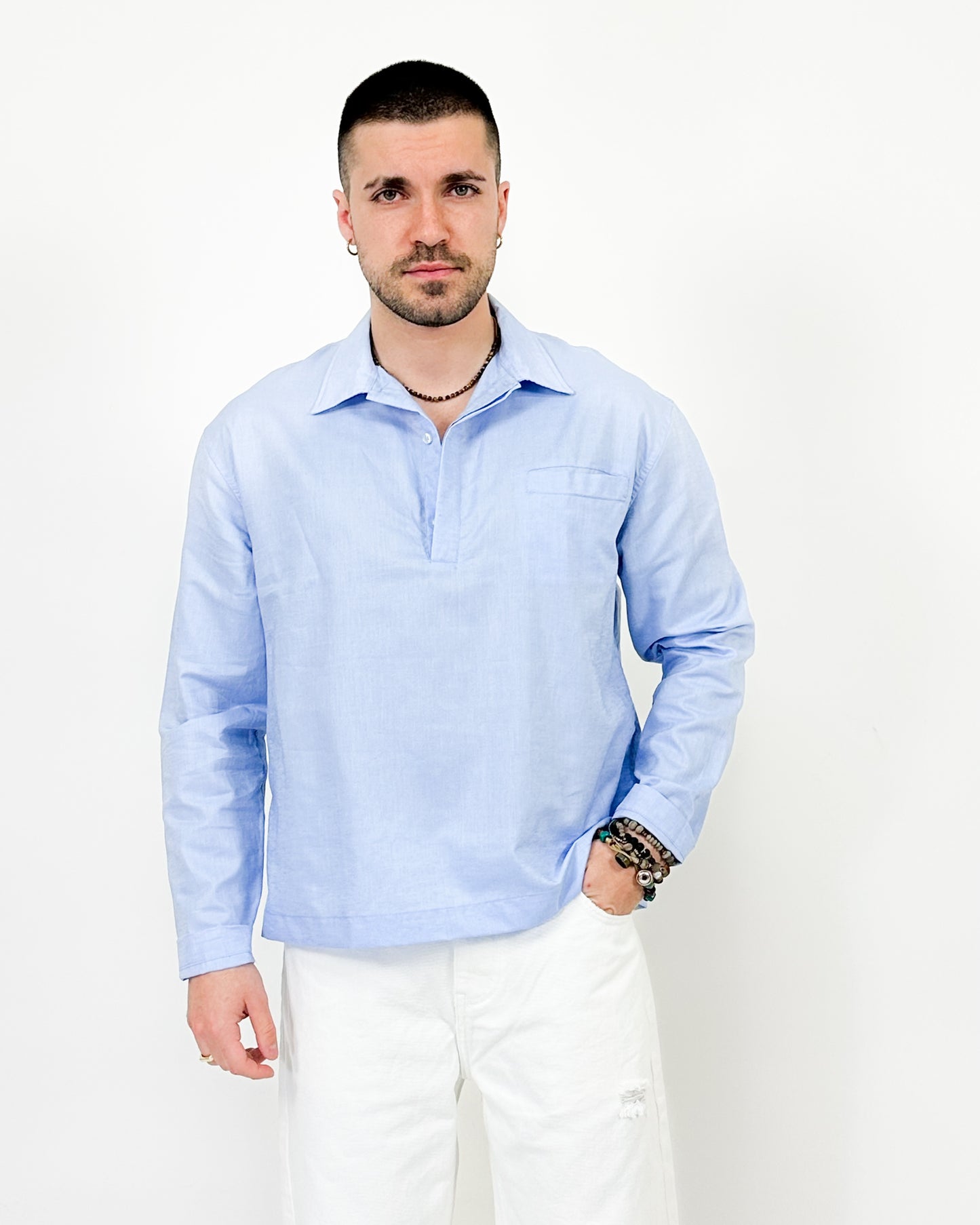 POLO IN COTONE - CELESTE