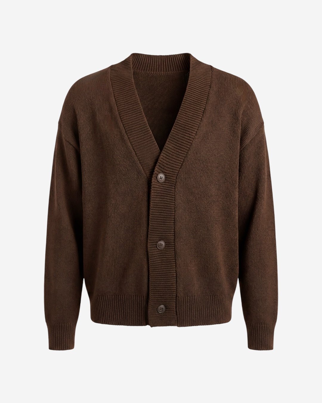 CARDIGAN ESSENTIAL FIT - MARRONE