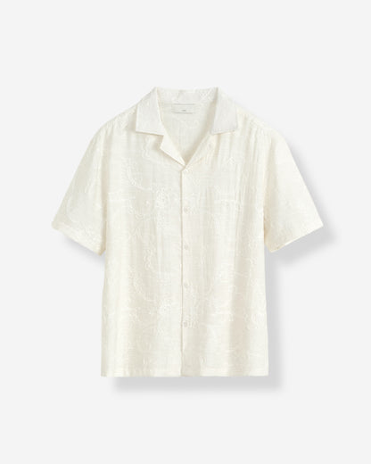 CAMICIA RICAMATA MISTO COTONE LINO