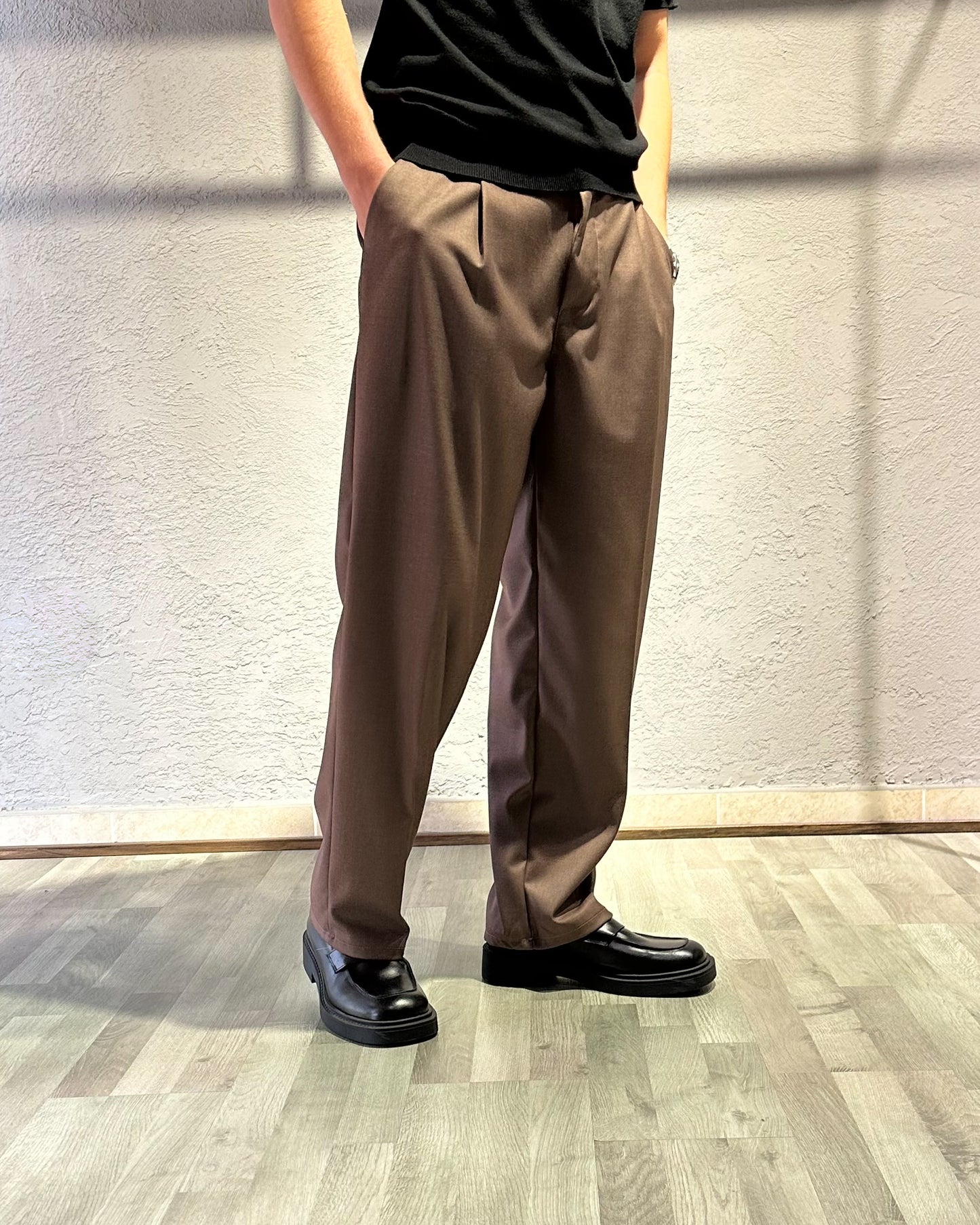 PANT AMPIO MARRONE